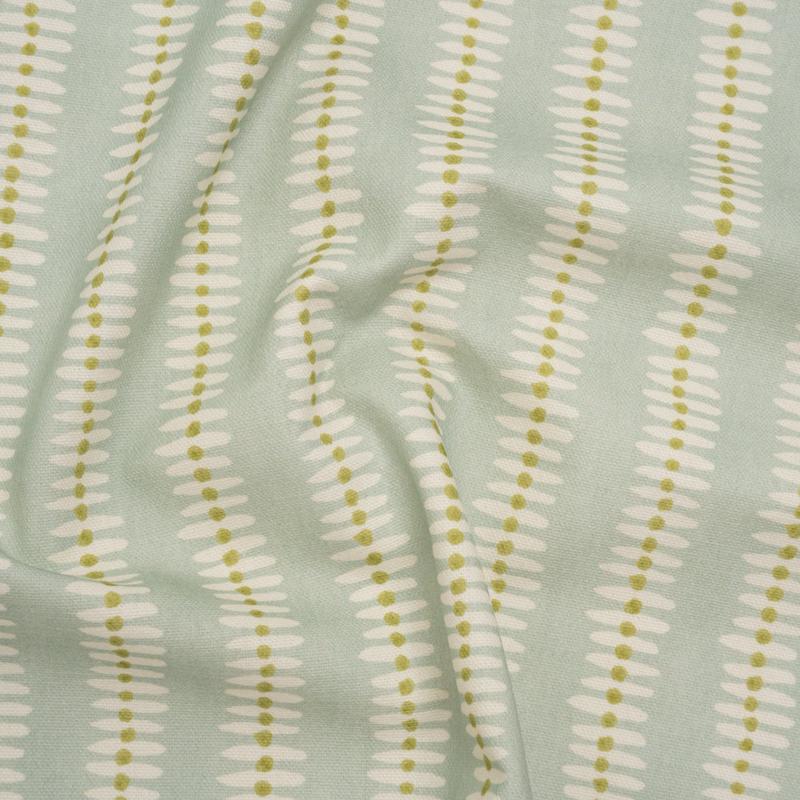 Cotton and Linen Canvas Print - Opal Dash and Dot Stripes - British Imported