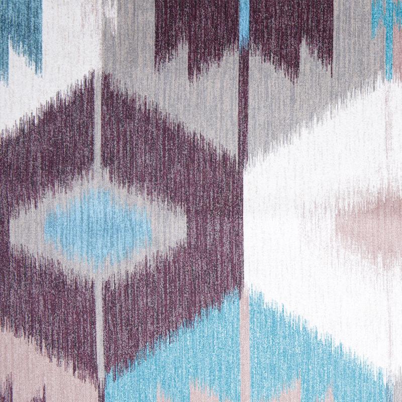 Aqua Large-Scale Ikat Geometric Upholstery Velvet