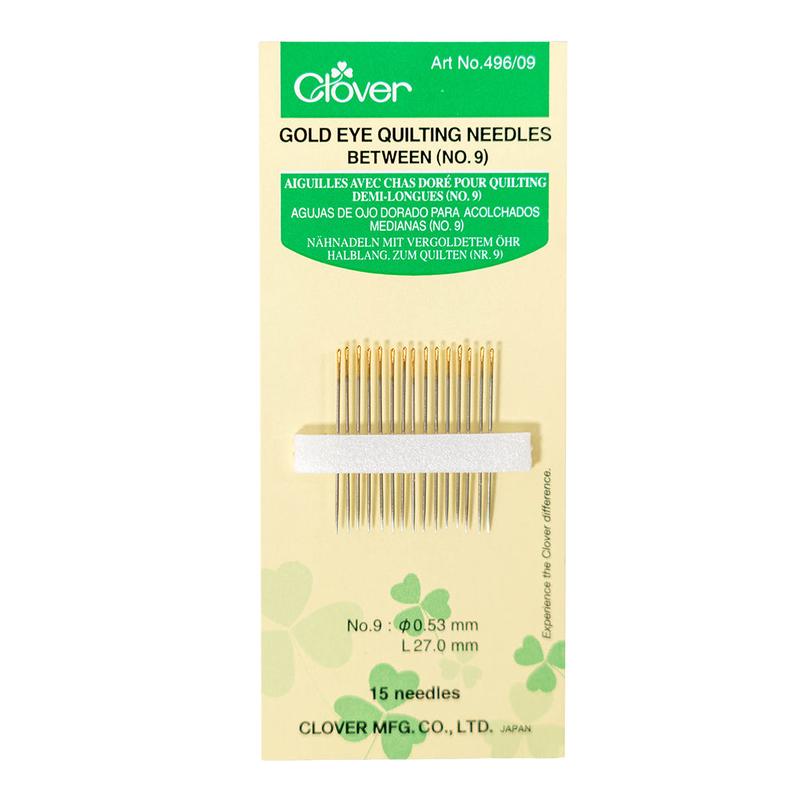 Clover Gold Eye Quilting Between Needles – Size 9 – 15 ct