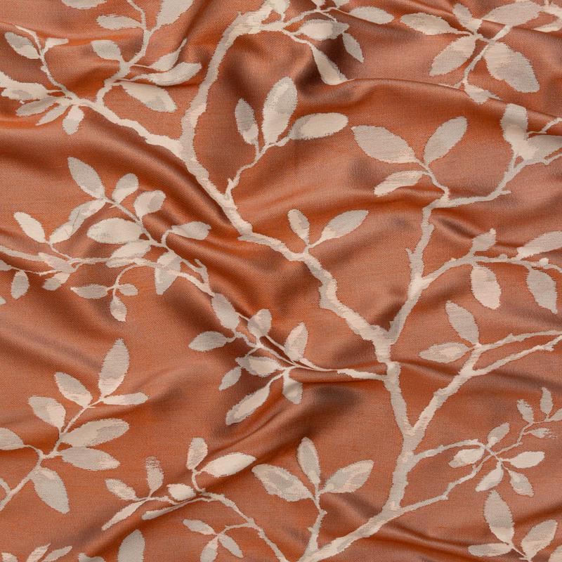 3.5 Yards of British Imported Rust Leafy Jacquard