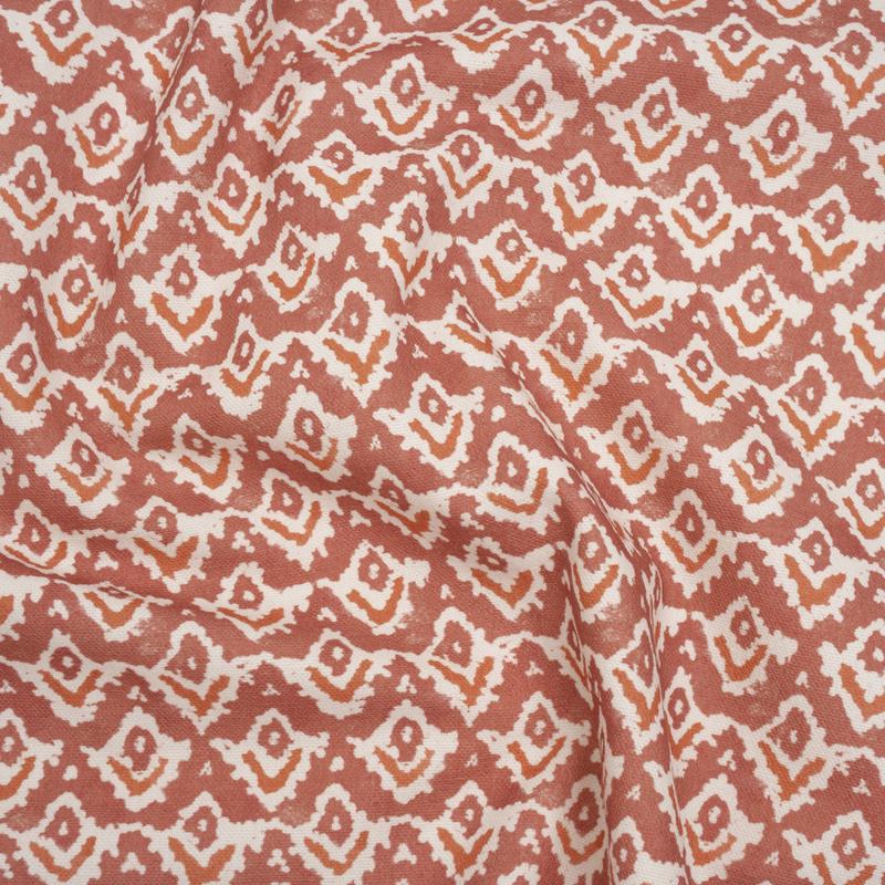 Cotton and Linen Canvas Print – Raspberry Rows of Diamonds – British Imported