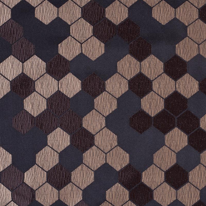 “Cells” Brown and Tan Poly Brocade
