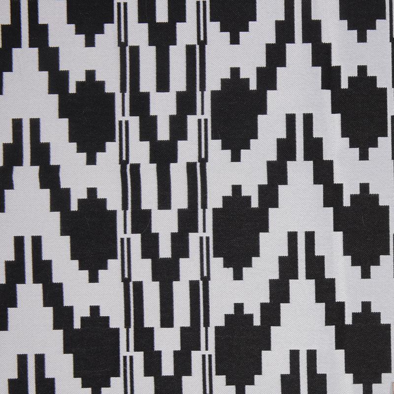 Black Geometric Polyester Brocade