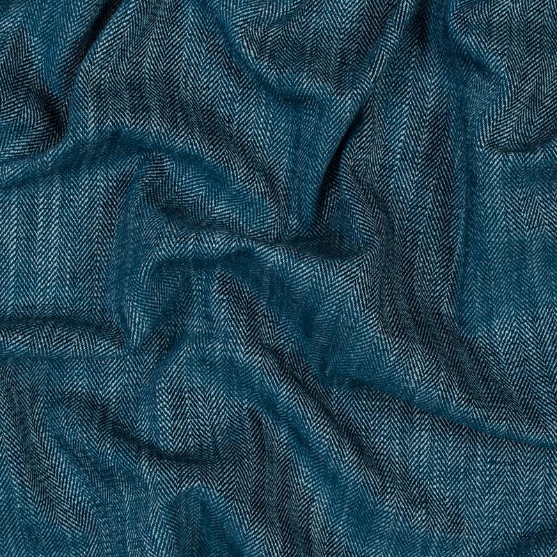 3 Yards of British Teal Herringbone Chenille