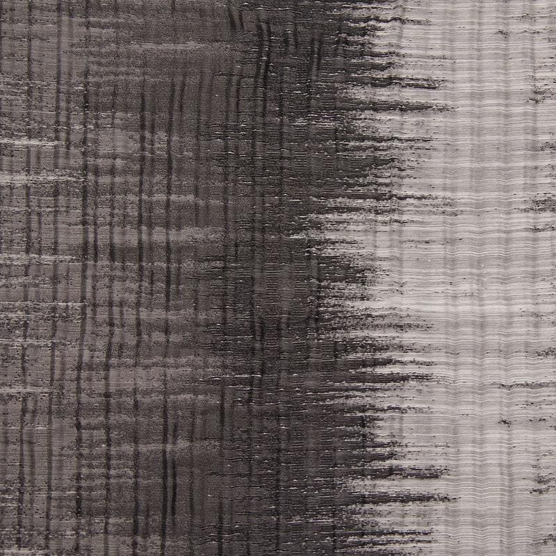 Indian Black/White Geometric Striped Polyester-Cotton Brocade