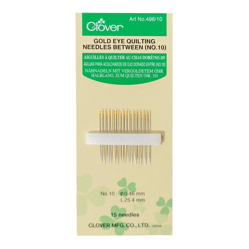 Clover Gold Eye Quilting Between Needles – Size 10 – 15 ct