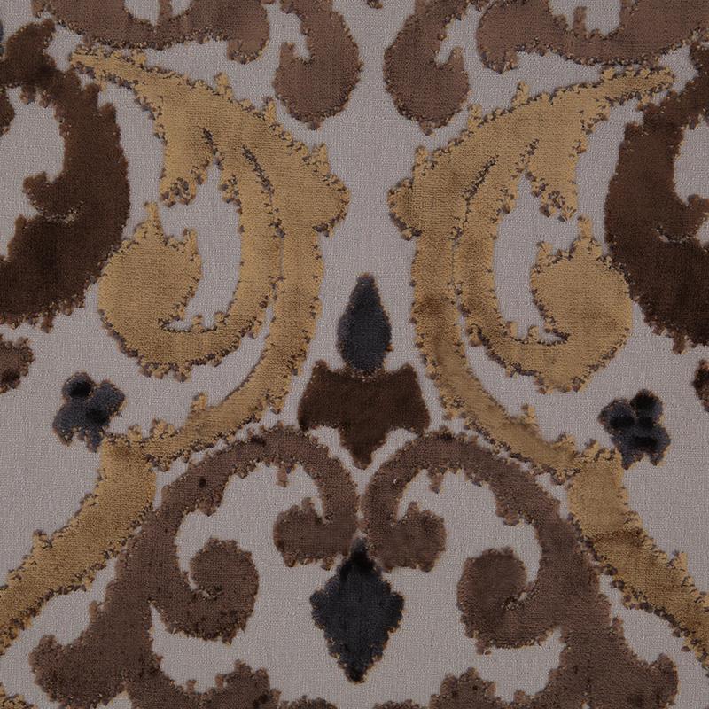Earth Swirls Cut Polyester Blended Velvet