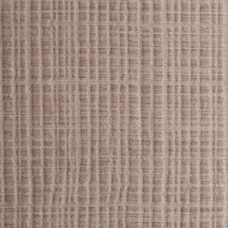 Beige Textured Grid Blended Linen Woven