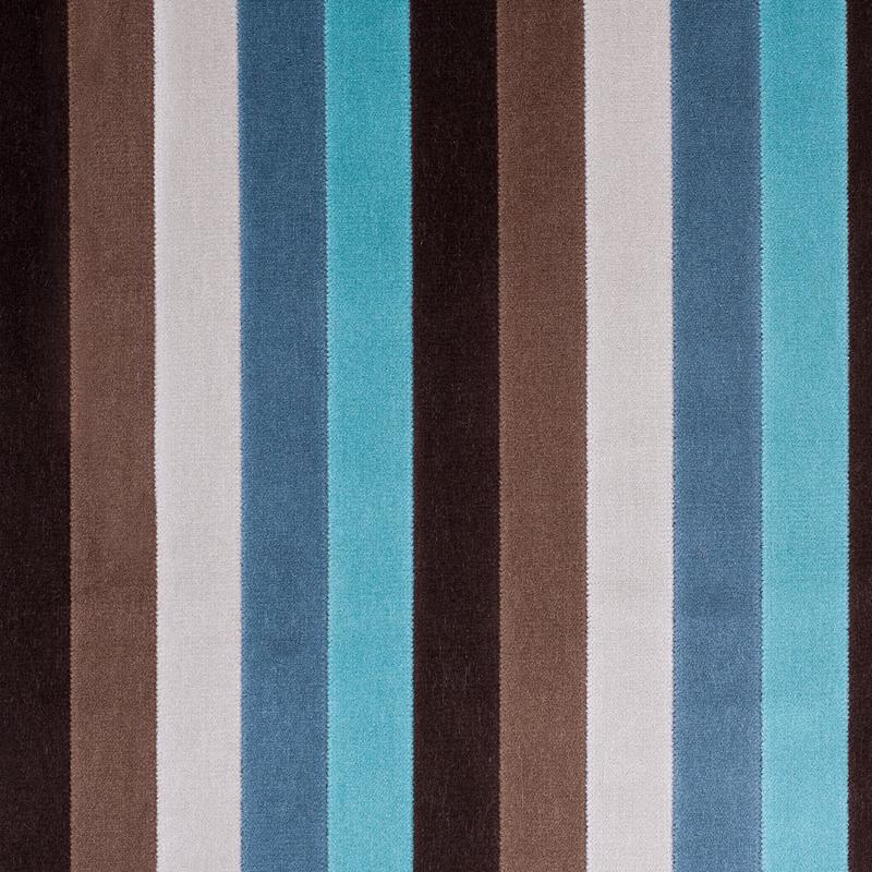 Brown and Aqua Striped Velvet