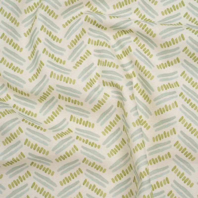 Cotton and Linen Canvas Print – Opal Watercolor Herringbone Chevron – British Imported