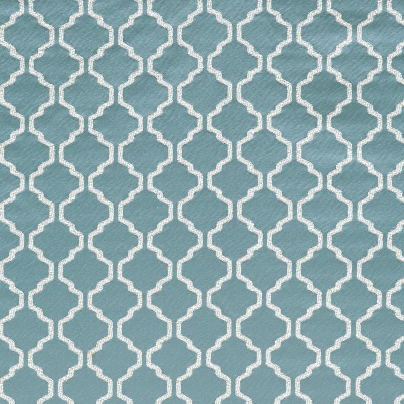 Azure Geometric Trellis Polyester
