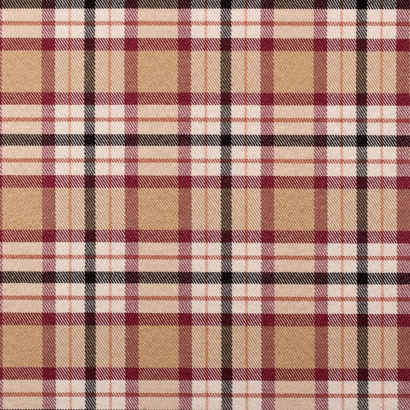 Beige Plaid Cotton Blend