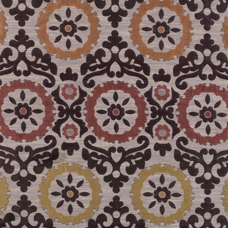Brown, Gold and Copper Floral Brocade