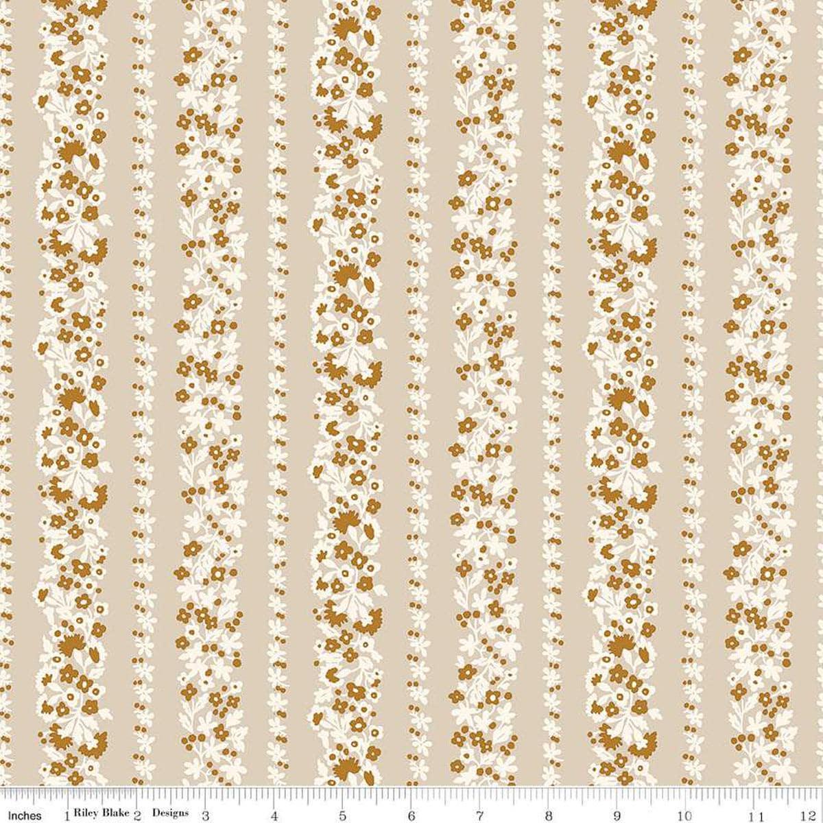 DEAL Denim Florals 01667402C Topiary Stripe C - Riley Blake Designs - Floral Flowers - Liberty Fabrics - Quilting Cotton Fabric